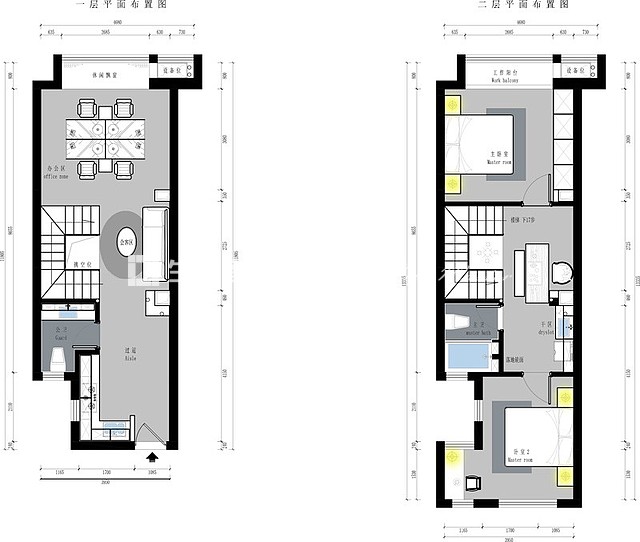 户型图三盛滨江国际,90m²现代风格