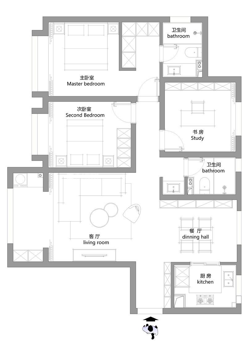 輕奢戶型圖裝修效果圖