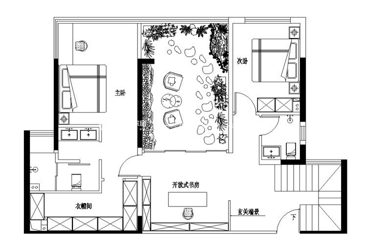 新中式戶(hù)型圖裝修效果圖