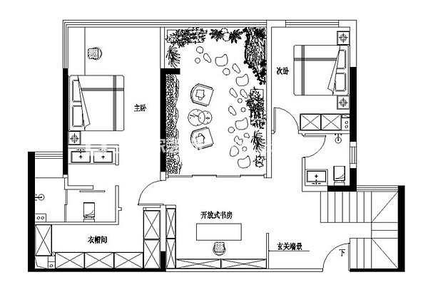 户型图观澜汇,204㎡新中式装饰