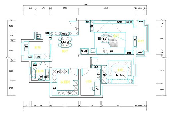 户型图锦苑花园 85m² 现代轻奢