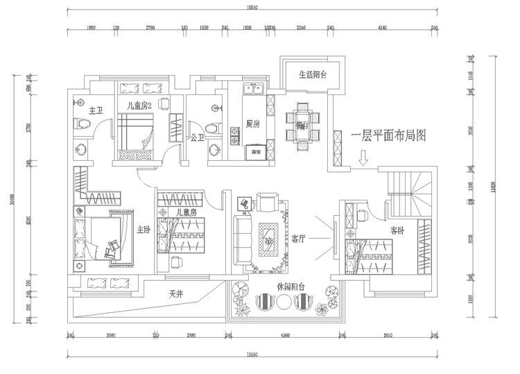 現代戶(hù)型圖裝修效果圖