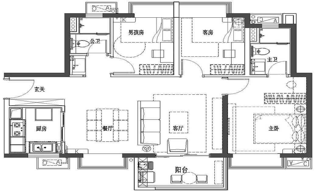 現(xiàn)代戶型圖裝修效果圖